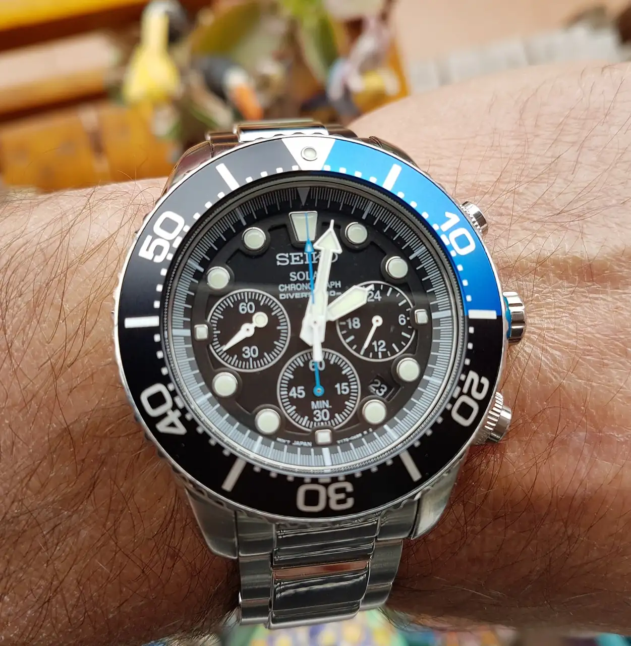 Seiko Solar Daytona Submariner Black  SSC017 200M.webp