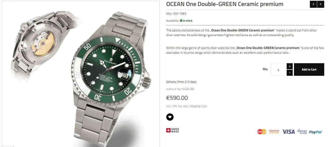 Steinhart green diver sub homenage.webp