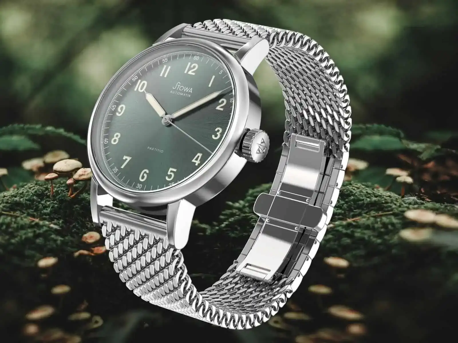 Stowa-Partitio-Green-mit-Milanaise-Stahlarmband.webp