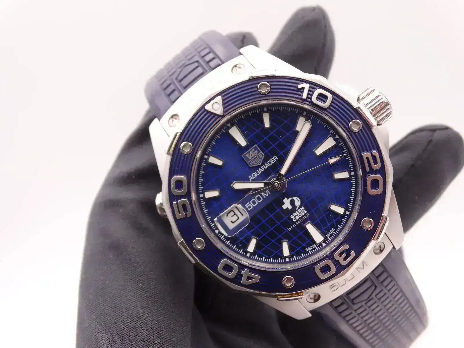 Tag Heuer Aquaracer 500 Dicaprio Green cross Blue Limited 01271.webp