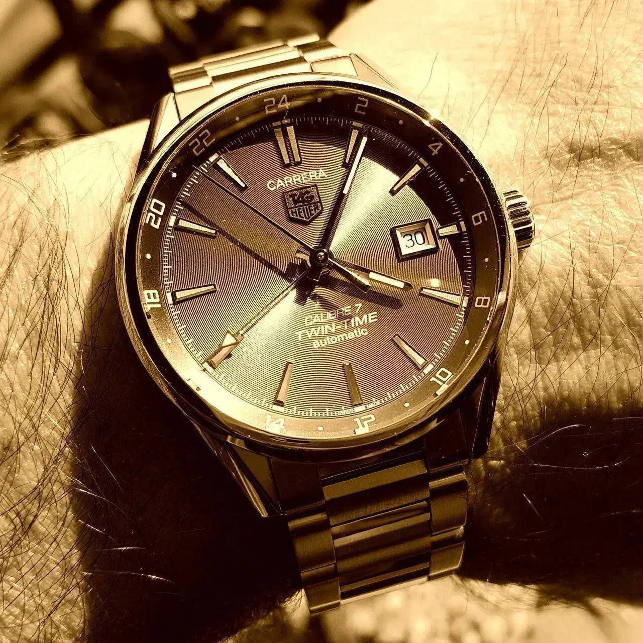 Tag Heuer Carrera Twin Time 41mm Caliber 7 WAR2012620 (Sepia).webp