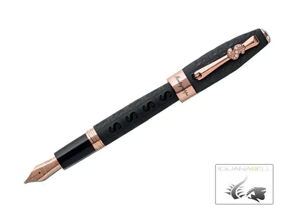 una-Ca$h-Fountain-Pen-Black-Resin-Rose-gold-trim-1.webp