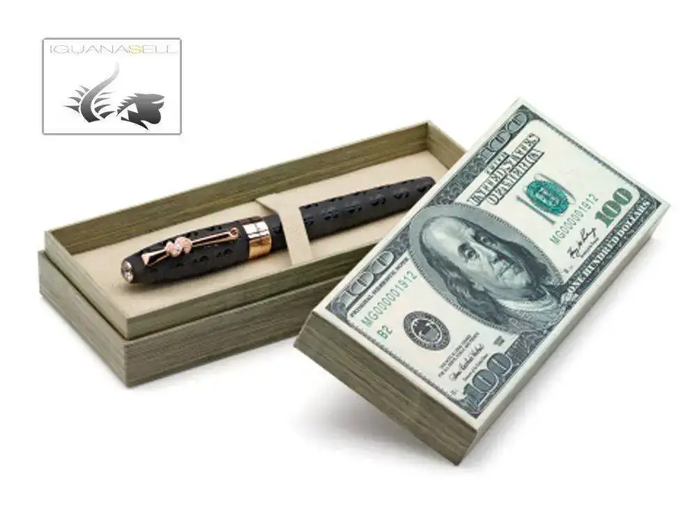 una-Ca$h-Fountain-Pen-Black-Resin-Rose-gold-trim-2.webp