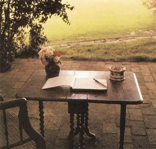 Virginia Woolf’s writing table at Monk’s House, Sussex, England, 1967..webp